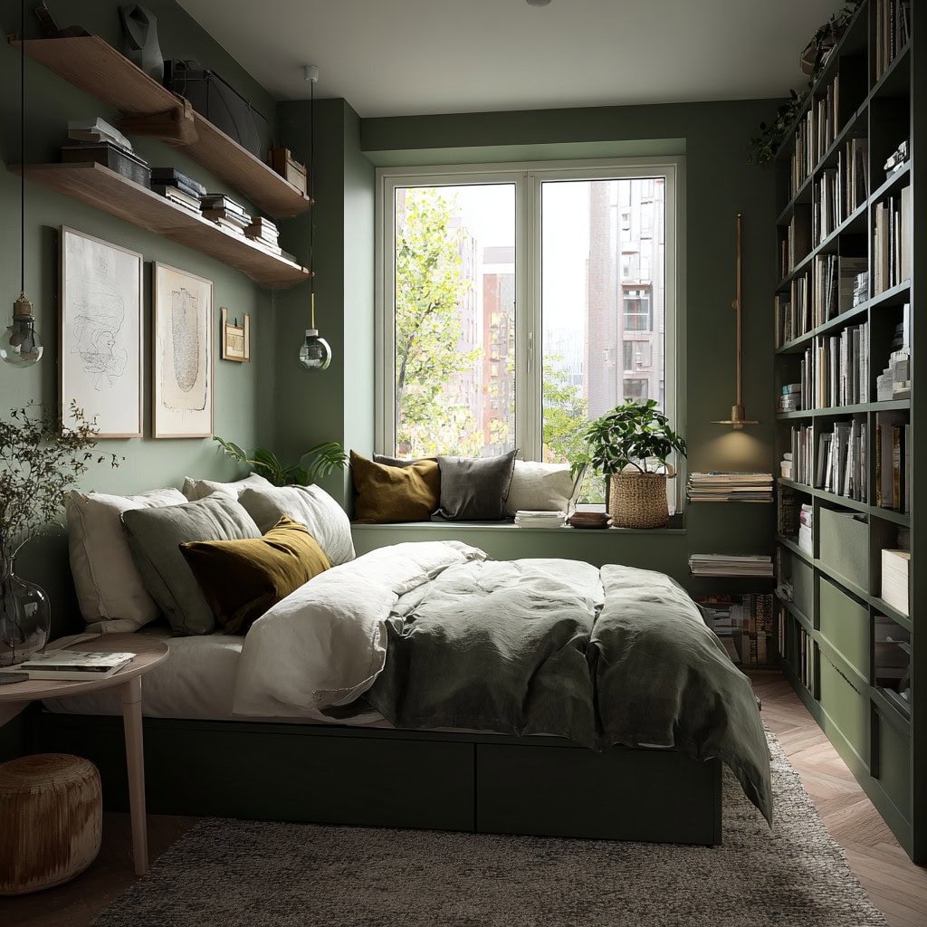 12 Must-See Cozy Bedrooms in Dark Green, Burgundy, and Deep Blue