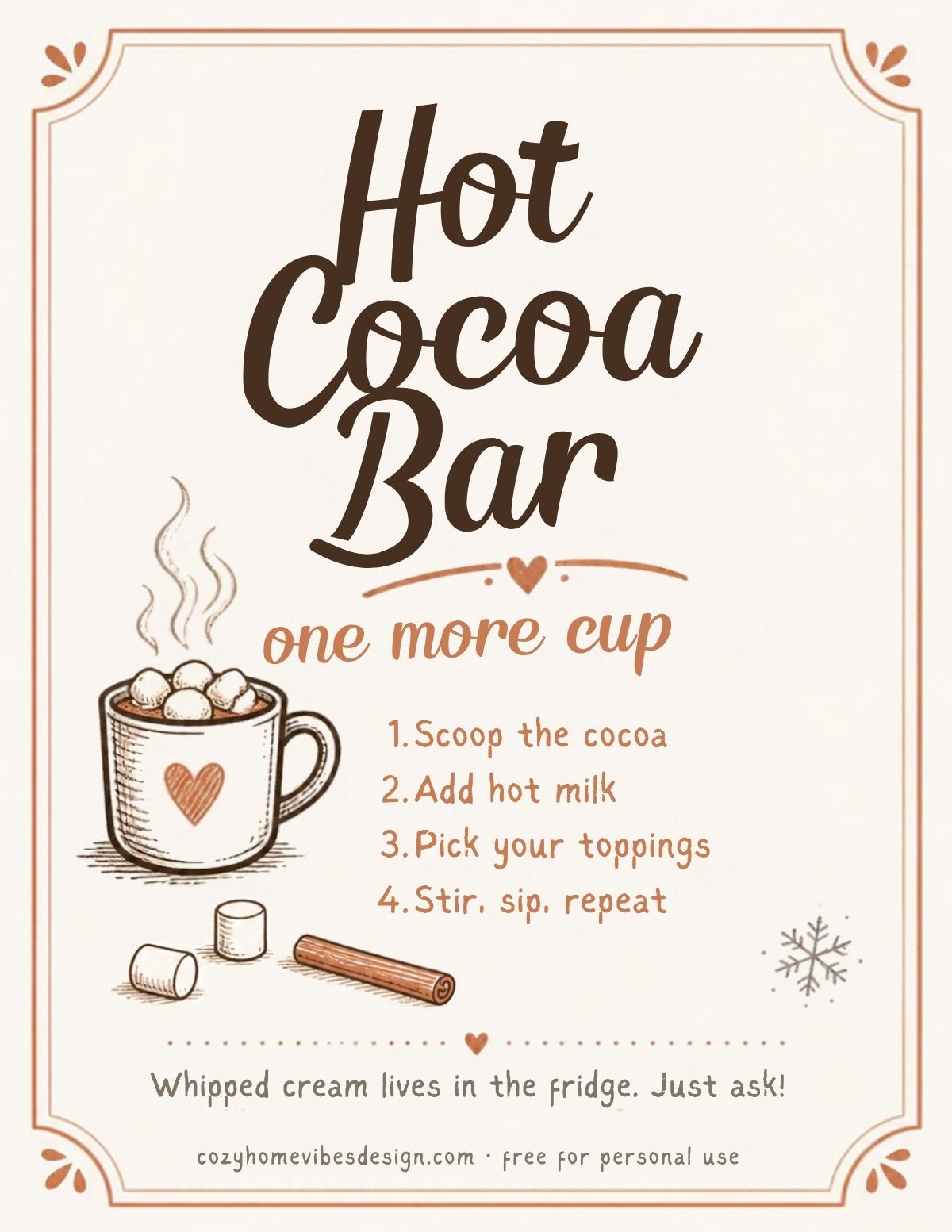 Free Hot Cocoa Bar Printables: Sign, Jar Labels and Gift Tags